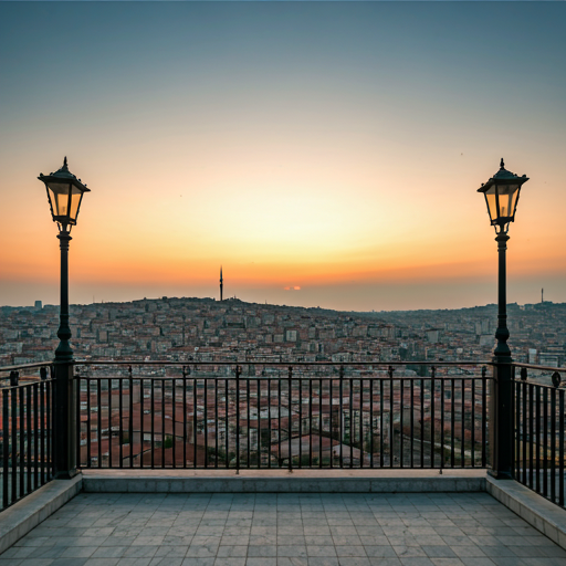Ankara şehir manzarası üzerinde şafak